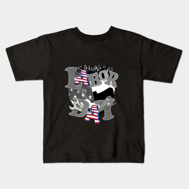 Labor-Day-holiday Kids T-Shirt by Just Kidding by Nadine May